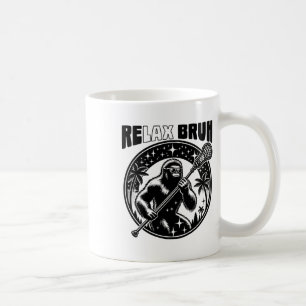 Relax Bro Bruh Funny Bigfoot Lax Lacrosse Men Boys Coffee Mug