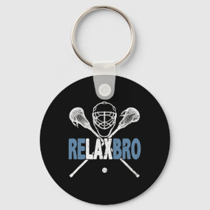 Relax Bro Funny Lacrosse Player Coach Joke Lax Lov Key Ring