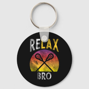 Relax Bro Funny Lacrosse Sayings Lax Player Coach Key Ring
