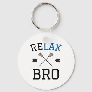 Relax Bro Funny Lax Typography Lacrosse Gift  Key Ring