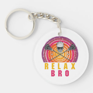 Relax Bro Lacrosse Key Ring