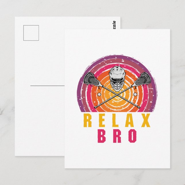 Relax Bro Lacrosse Postcard (Front/Back)