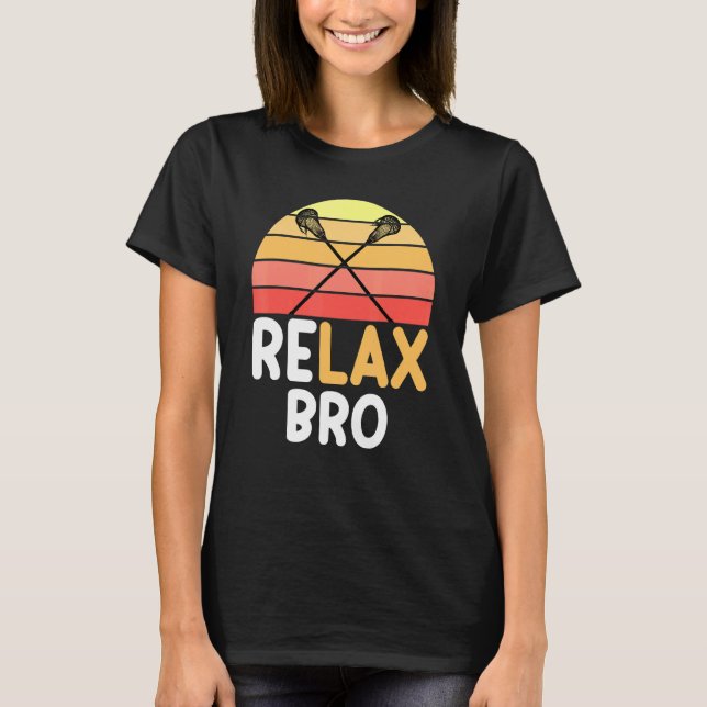 Relax Bro Lacrosse Vintage Surf Sun T-Shirt (Front)