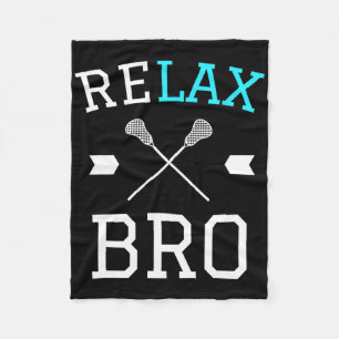 Relax Bro Lax Sticks Funny Lacrosse Gift - White Fleece Blanket