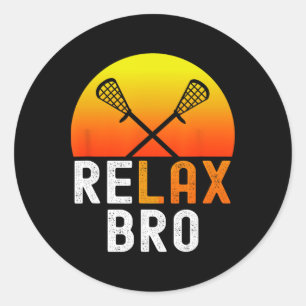 Relax Bro Stick Funny Lacrosse Player Game Classic Round Sticker