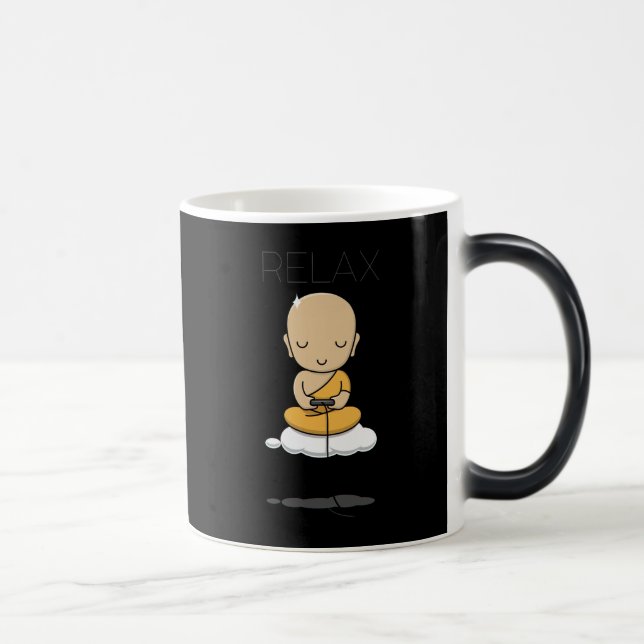 Relax, Buddhist Monk Playing Game Magic Mug (Right)