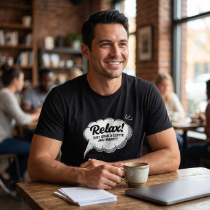 Relax Coffee Quote Comic Style Design Tri-Blend Shirt