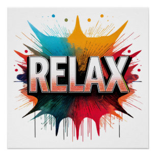 Relax Comic Sound Effect – Bold and Playful Pop Ar Poster