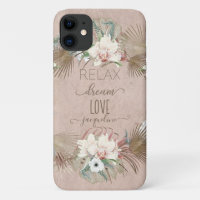 Relax Dream Love Tropical Blush Pink Orchid Palm