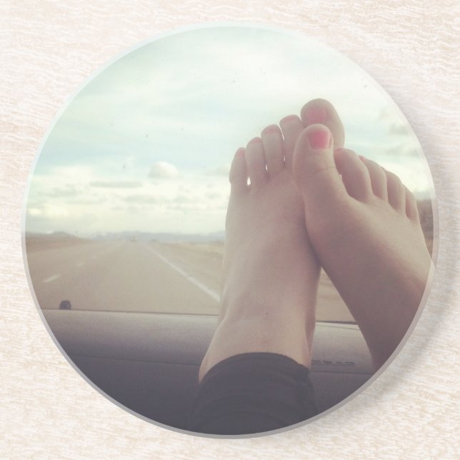 relax feet on the dashboard coaster (Front)