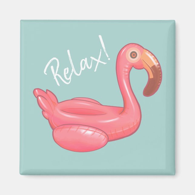 Relax Flamingo Float Magnet (Front)