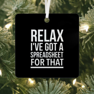 Relax I have got a spreadsheet for that Metal Tree Decoration