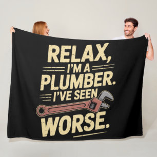 RElax I'm A Plumber - Plumber Funny Fleece Blanket