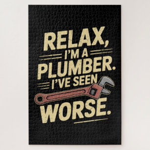 RElax I'm A Plumber - Plumber Funny Jigsaw Puzzle