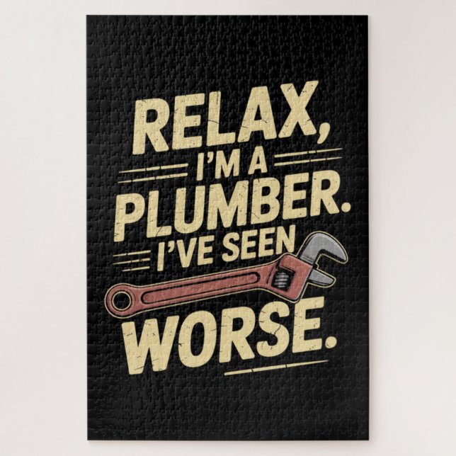 RElax I'm A Plumber - Plumber Funny  Jigsaw Puzzle (Vertical)