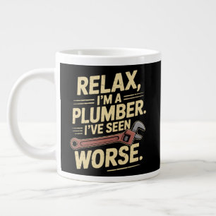 RElax I'm A Plumber - Plumber Funny  Large Coffee Mug