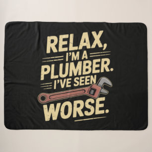 RElax I'm A Plumber - Plumber Funny Sherpa Blanket