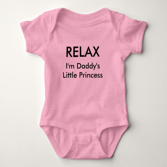 "RELAX..I'm Daddy's Little Princess" Girls's Tutu Baby Bodysuit (Front)
