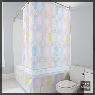 Relax Imagine Dream Polka Dot Ogee Pink Blue Yello Shower Curtain