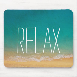 Relax - Inspirational Peaceful Beach Scene Mouse Pad