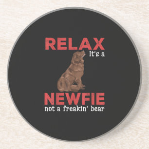 Relax its a newfie Cute newfoundland dog Coaster