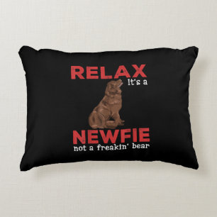 Relax its a newfie Cute newfoundland dog Decorative Cushion