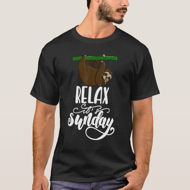 Relax Its Sunday   Sleepy Head Lazy Sloth Love Wom T-Shirt (Front)