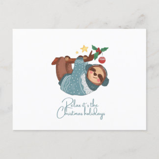 Relax It's the Holidays - Sloth Postcard