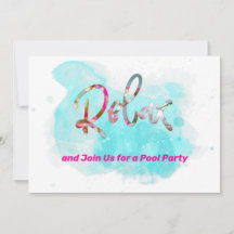 Relax Join Us for a Pool Party Personalised
