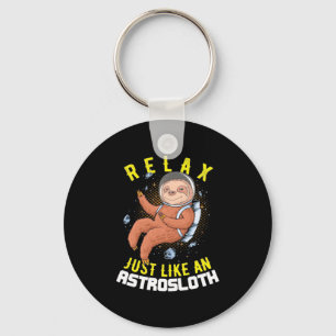 Relax Just Like An Astronaut Sloth Key Ring
