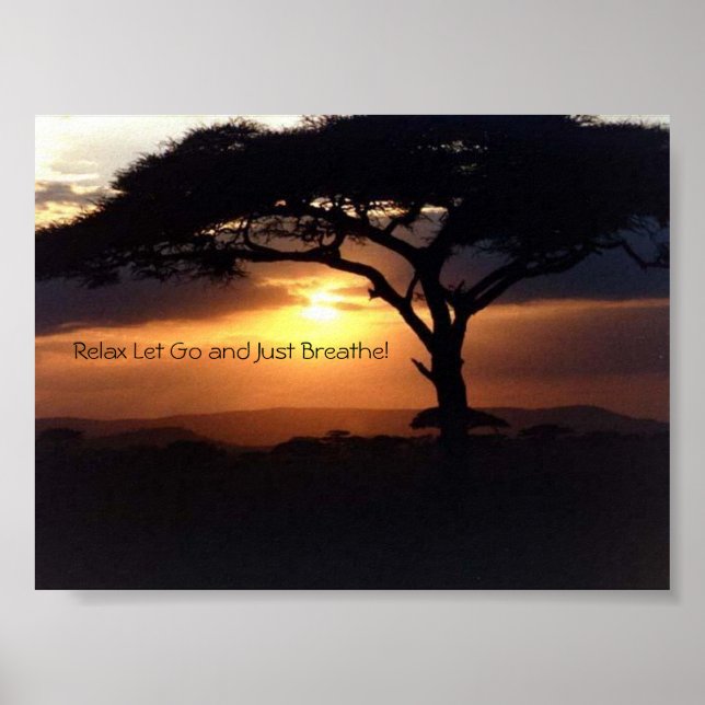 Relax Let Go and Just Breathe Poster (Front)