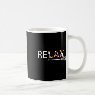 Relax Maryland Flag Lacrosse Lax Stick Mens Women Coffee Mug