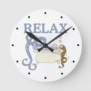 Relax Mermaid Round Clock