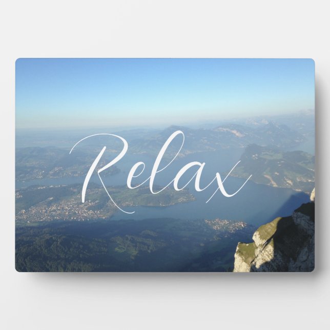 Relax Mountains Lakes Paradise Landscape Plaque (Front)