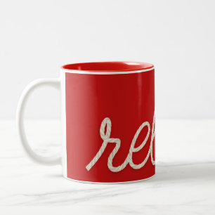 RELAX Nautical Rope On Red Two-Tone Coffee Mug