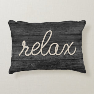 Relax Nautical Rope Text Decorative Cushion