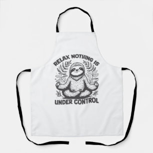 Relax Nothing is Under Control Funny Cute Sloth Yo Apron