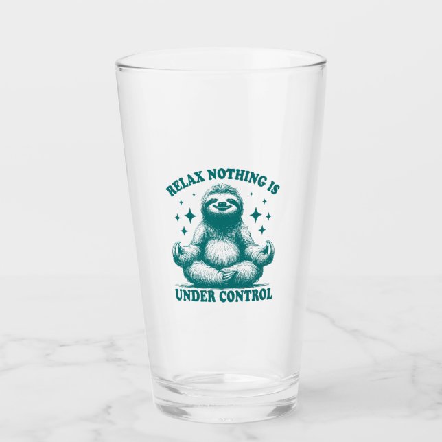 Relax Nothing Is Under Control Sloth Yoga Glass (Front)