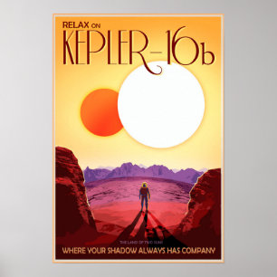 Relax on KEPLER-16b Two Suns NASA JPL Space Travel Poster