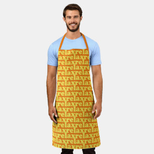 Relax orange yellow modern typography funny apron