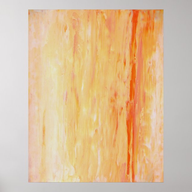 'Relax' Pink and Orange Abstract Art Poster Print (Front)