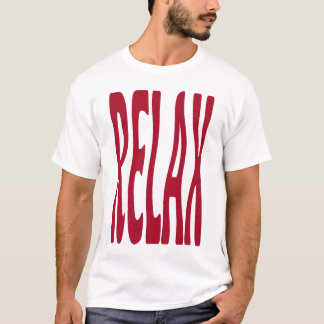 Relax Red Retro Wavy Typography Aesthetic Art T-Shirt