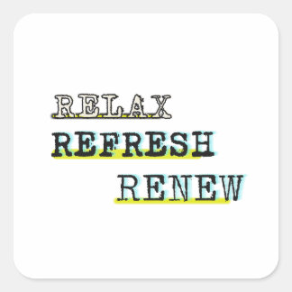 Relax Refresh Renew Quote Sink Decals Bathroom. Square Sticker