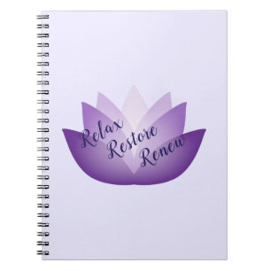 Relax Release Renew Purple Lotus Flower Notebook
