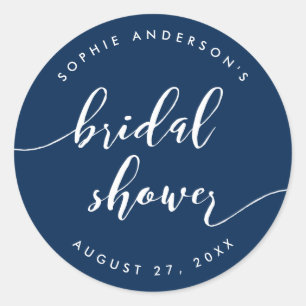 Relax Script Bridal Shower Custom Background Colou Classic Round Sticker