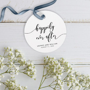 Relax Script Happily Ever After Wedding Favour Tags