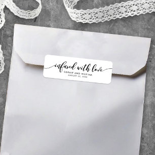 Relax Script Infused with Love Wedding Favor Label Return Address Label