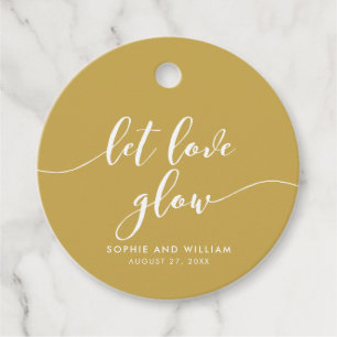 Relax Script Let Love Glow Editable Colour Wedding Favour Tags