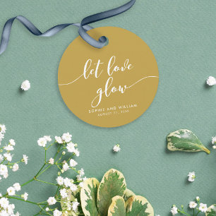 Relax Script Let Love Glow Editable Colour Wedding Favour Tags
