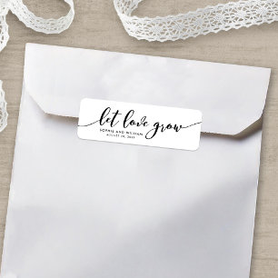 Relax Script Let Love Grow Wedding Favour Label Return Address Label